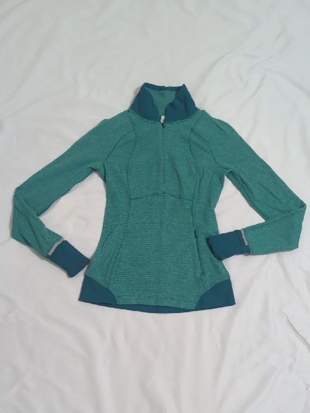 Lululemon Runderful 1/2 Zip, Color Mini Check Pique Hunter Green Size 4